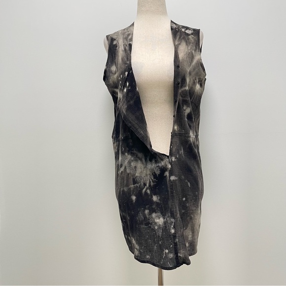 Electric Feathers Sleeveless Black Raw Tie Dye Tunic Size Small - Picture 4 of 14